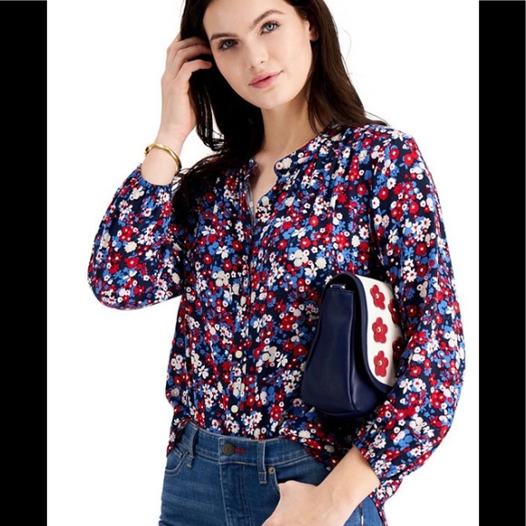Tommy Hilfiger Tops - TOMMY HILFIGER floral print shirt / size M